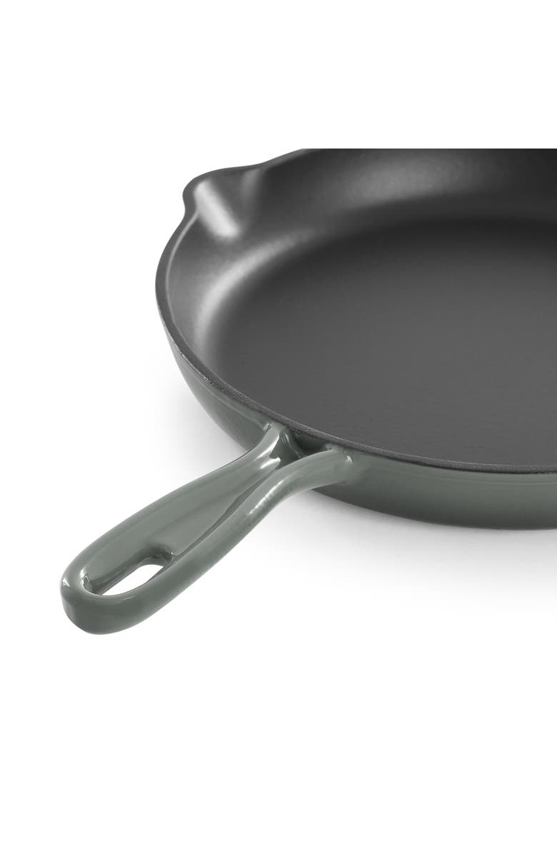 Megachef Round 10.25 Inch Enameled Cast Iron Skillet, Alternate, color, Gray