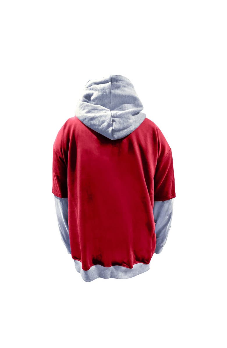 FANATICS Men's Fanatics Red/Heather Gray Kansas City Chiefs Big & Tall Twofer Pullover Hoodie, Alternate, color, 