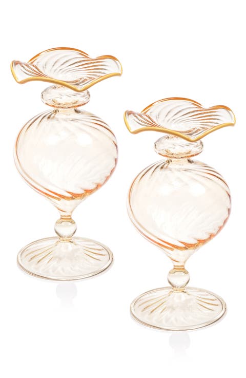 Treviso Optic Wave Set of 2 Vases