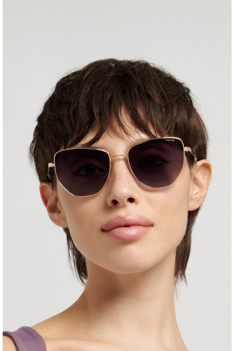 56mm Polarized Gradient Square Sunglasses, Alternate, color, 0J5G-WJ