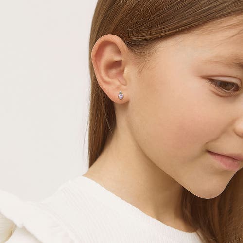 In Season Jewelry 14k Royal Heart Cubic Zirconia Earrings In Pink