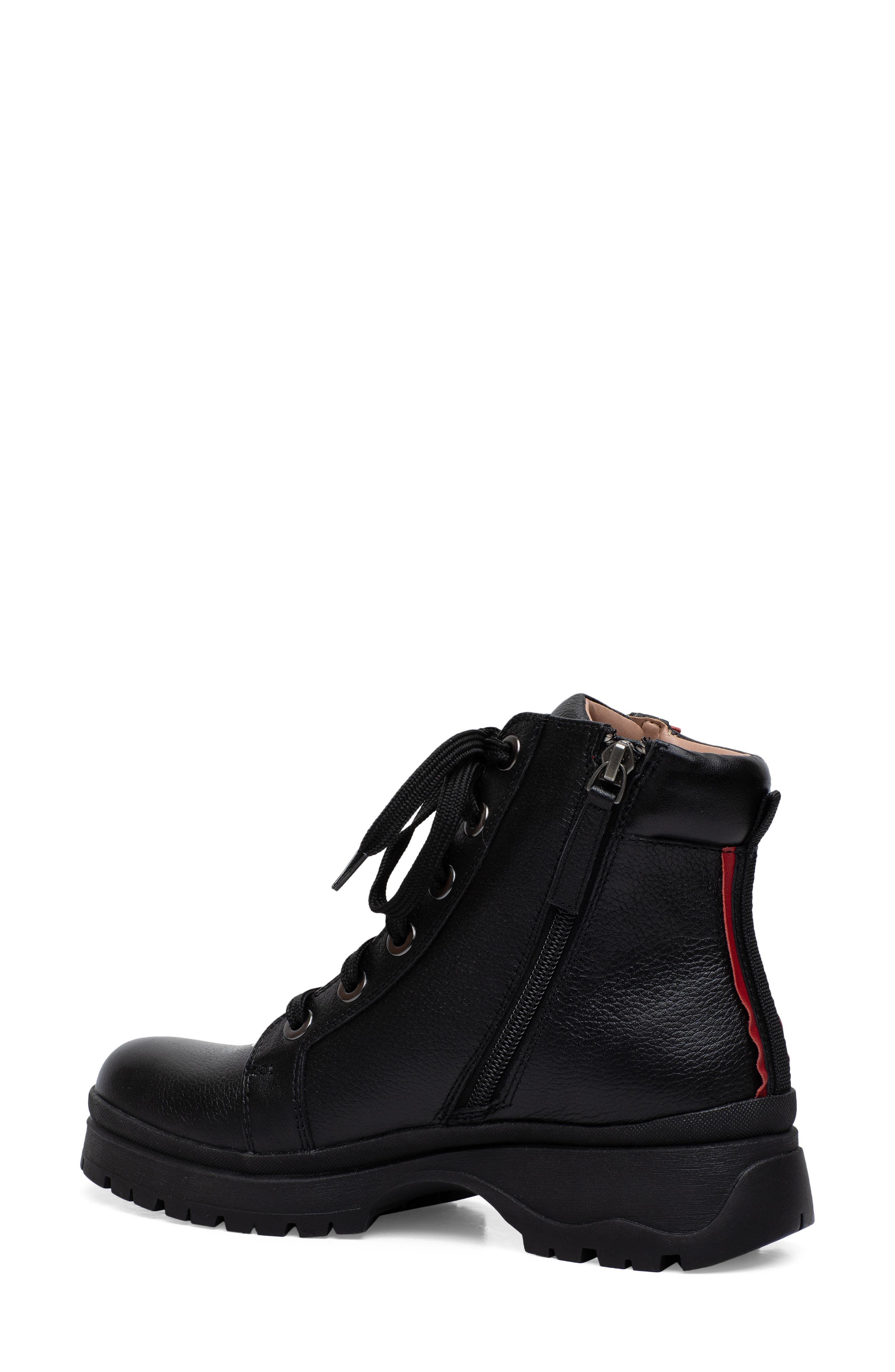 Linea Paolo Telana Lace-Up Bootie, Alternate, color, Blk Tum/Np