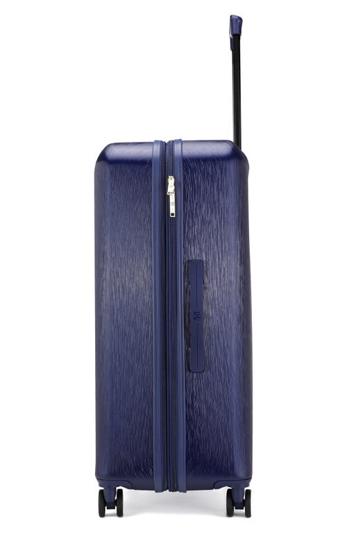 Badgley Mischka Collection Three-piece Diamond Hardside Spinner Luggage Set In Navy