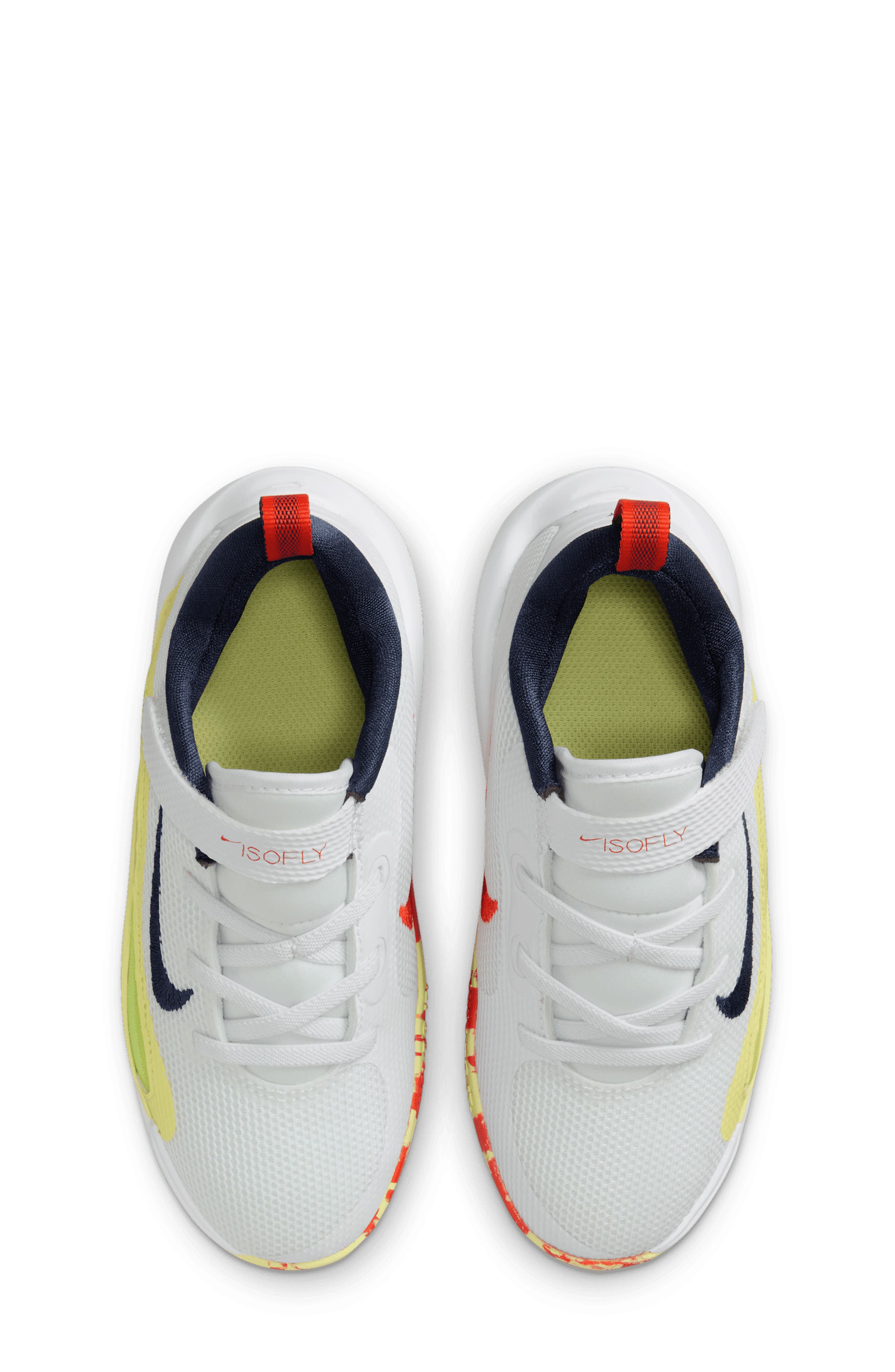 Nike Kids' IsoFly Basketball Shoe, Alternate, color, White/ Limelight/ Lemon/ Navy