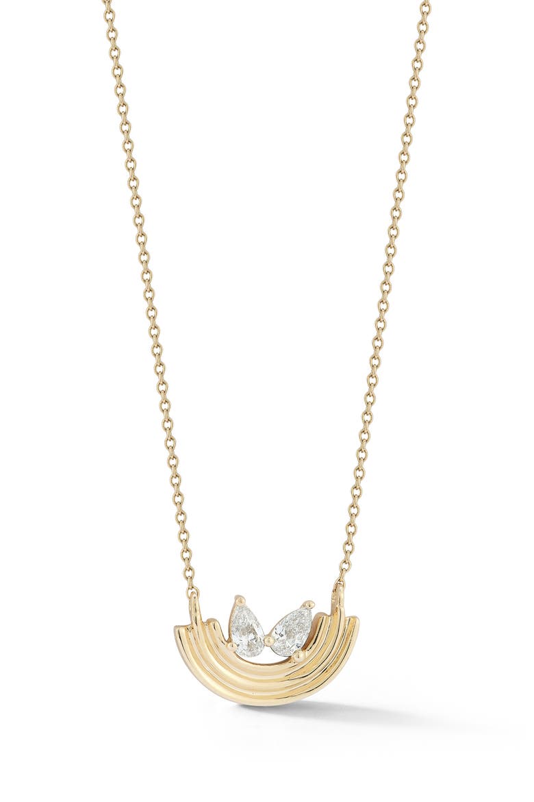 Nana Bernice Pear Diamond Pendant Necklace, Main, color, YELLOW GOLD/ DIAMONDS