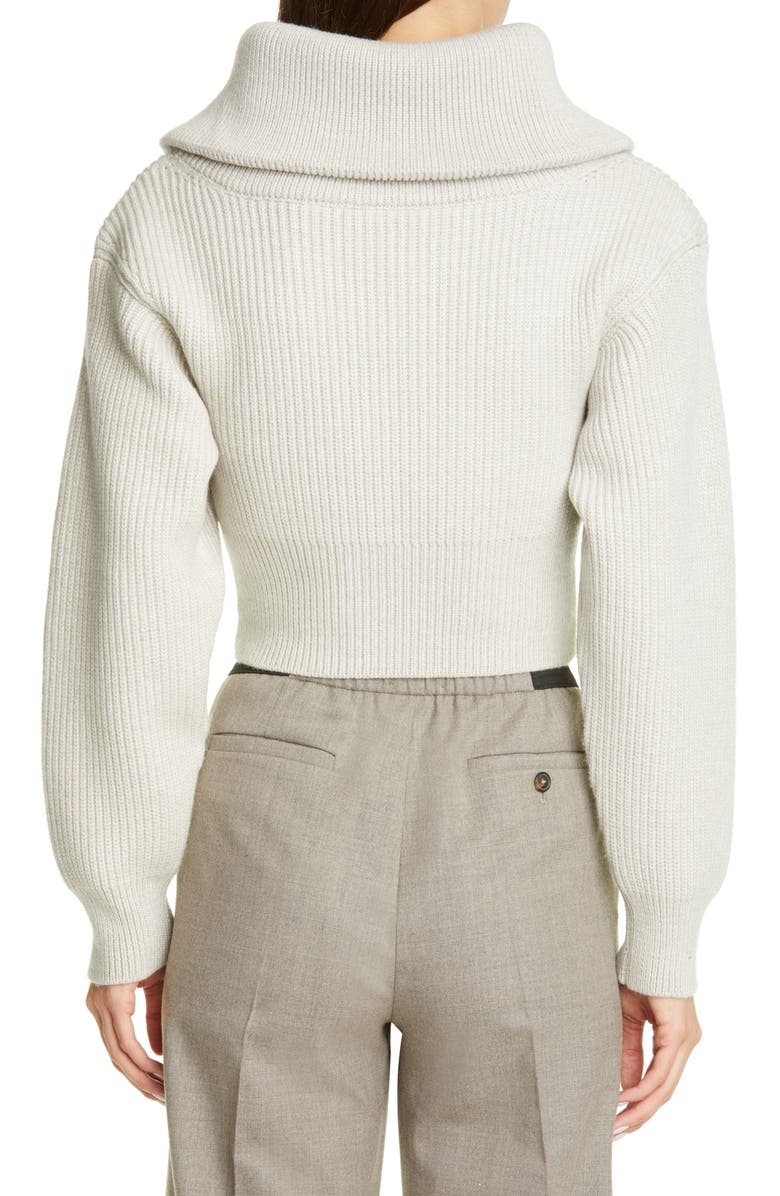 Jacquemus Risoul Merino Wool Layered Crop Sweater, Alternate, color, 
