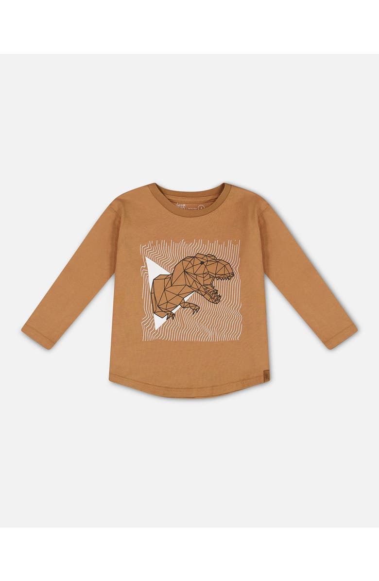 Deux par Deux Boy's Long-Sleeve T-Shirt With Print Caramel, Main, color, 