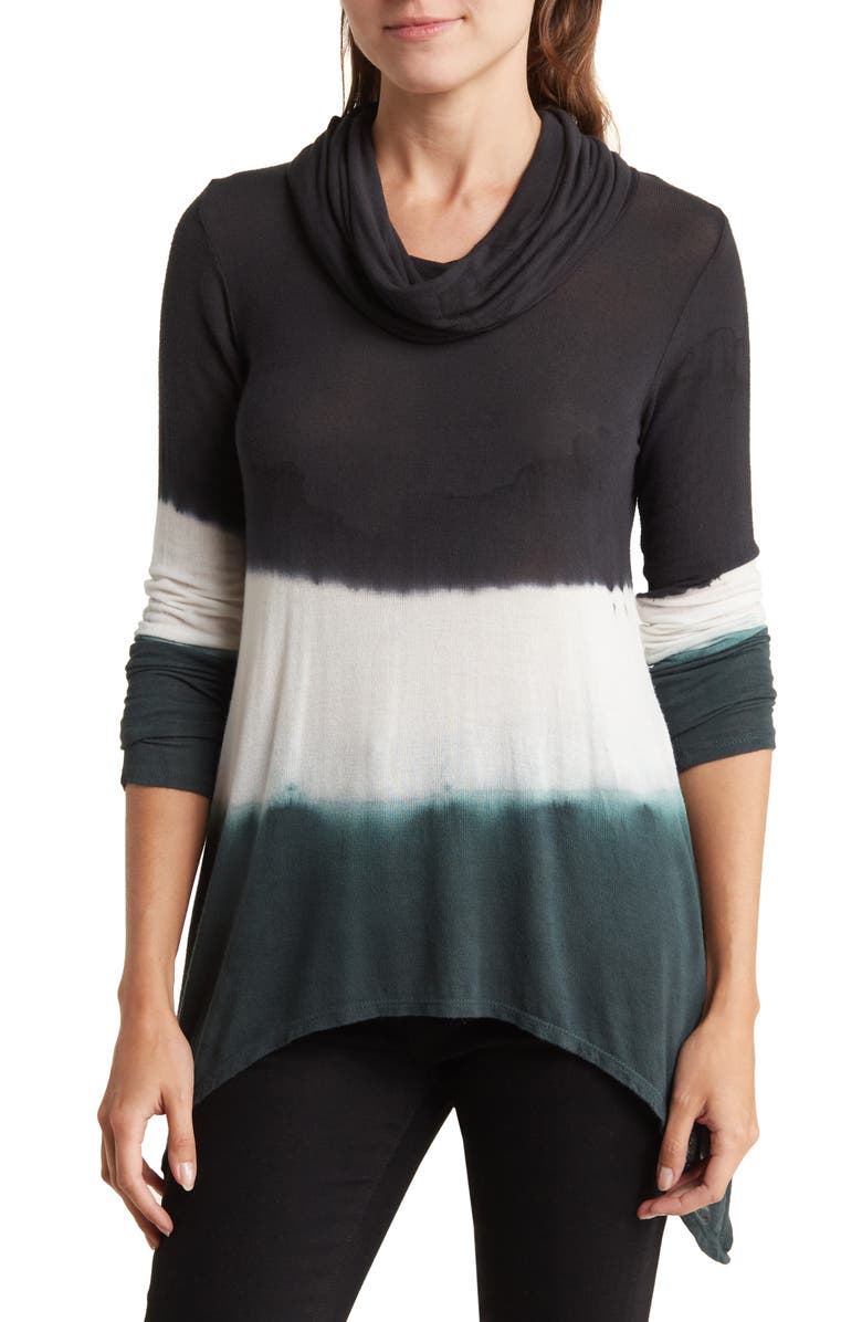 GO COUTURE Cowl Neck Swing Hem Sweater, Main, color,