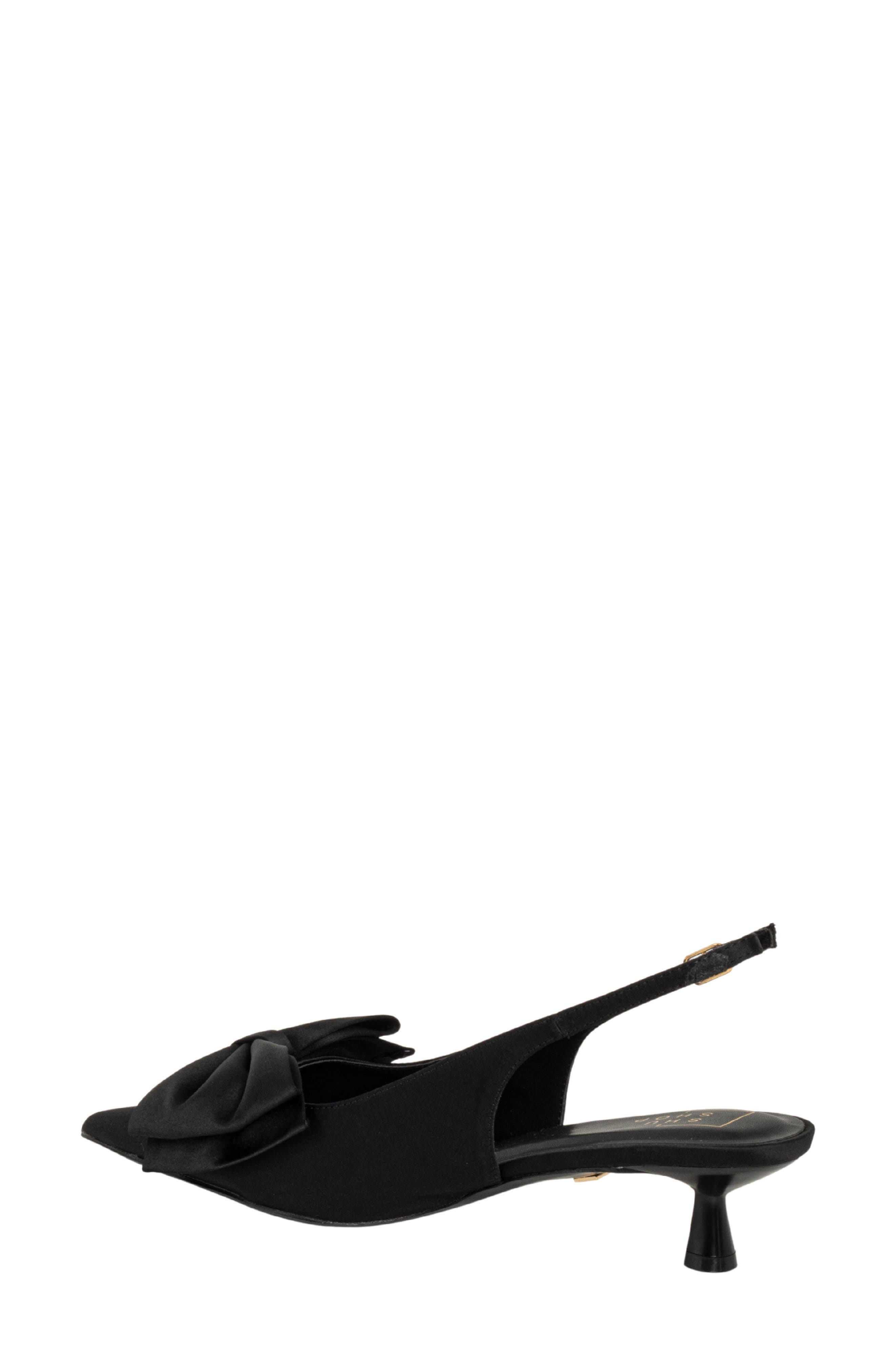 SHUSHOP Nora Slingback Kitten Heel Pump, Alternate, color, Black