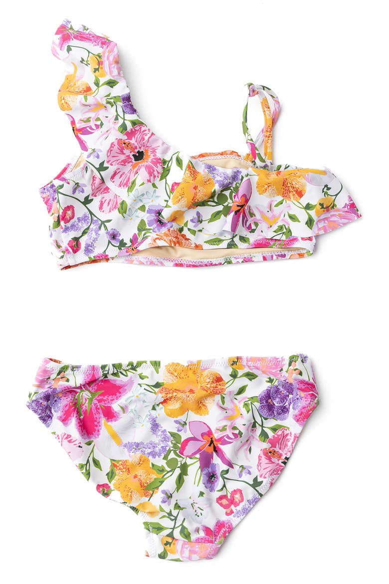 Kids' Summer Garden UPF 50+ 2-Piece Bikini, Alternate, color, WHITE MULTI