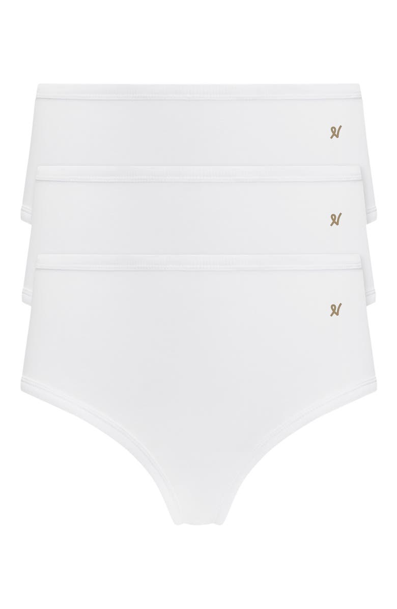 Nudea The Organic Cotton Midi Brief 3 Pack, Alternate, color, Cotton White