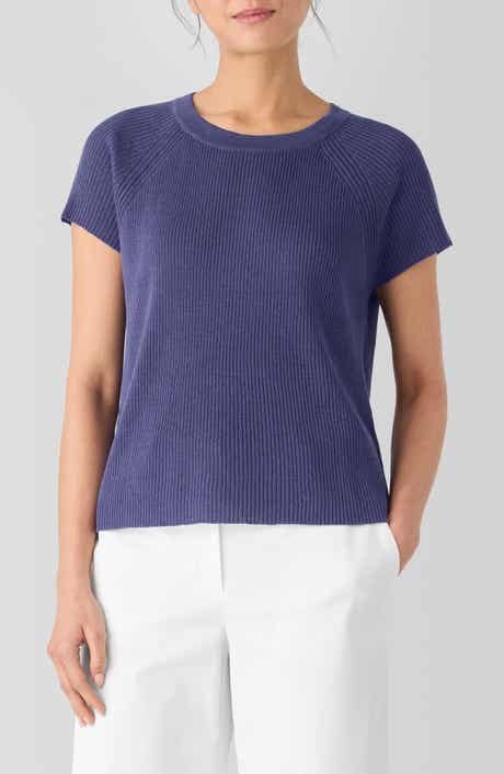 Eileen Fisher Rib Organic Linen & Organic Cotton Sweater