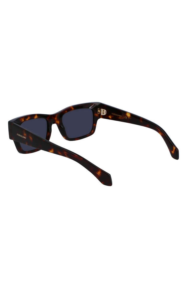 FERRAGAMO Rivets 53mm Rectangular Sunglasses, Alternate, color, Dark Tortoise