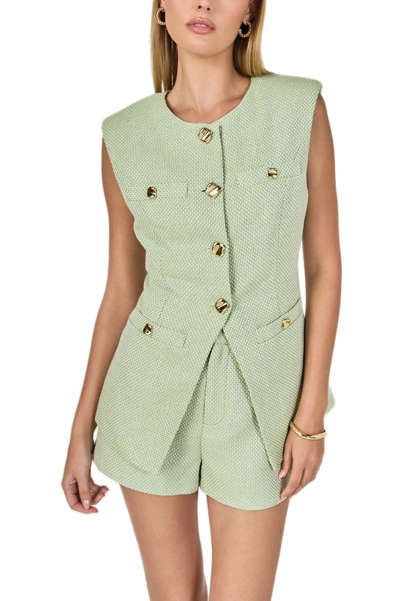 High Waist Shorts, Alternate, color, PISTACHIO/ WHITE