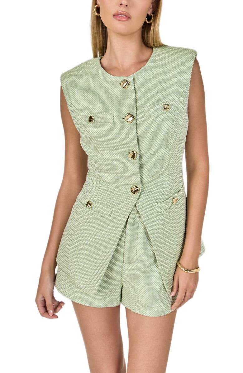 Endless Rose High Waist Shorts, Alternate, color, Pistachio/ White