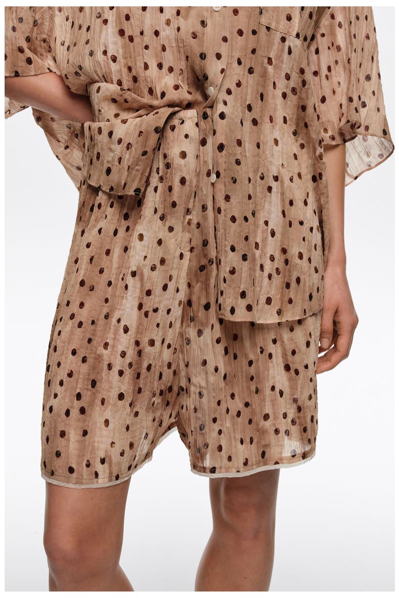 Dots Pleated Bermuda Shorts, Alternate, color, WATERCOLOR DOTS
