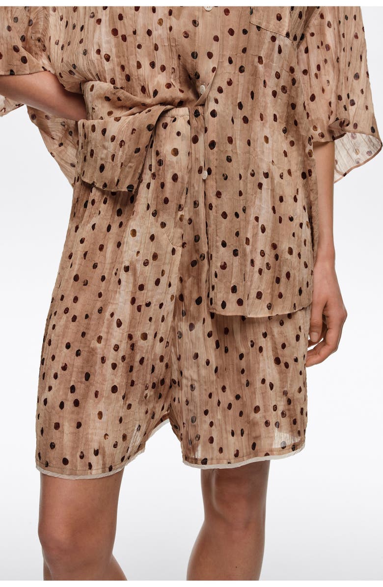 Bimba y Lola Dots Pleated Bermuda Shorts, Alternate, color, Watercolor Dots