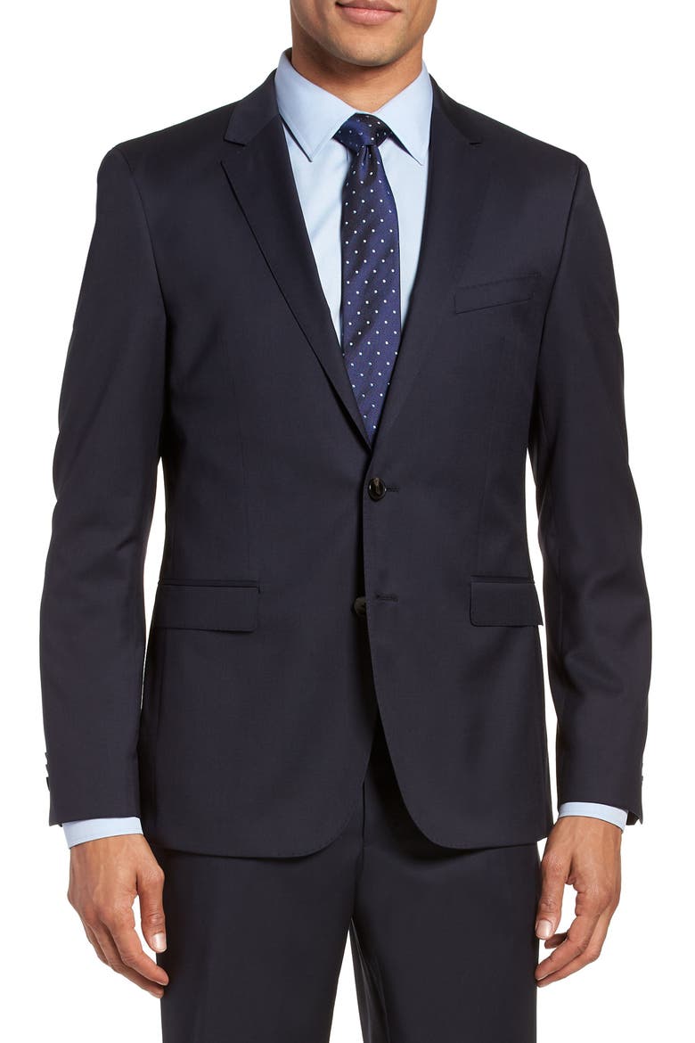 Ryan CYL Extra Slim Fit Solid Wool Blazer, Main, color, DARK BLUE