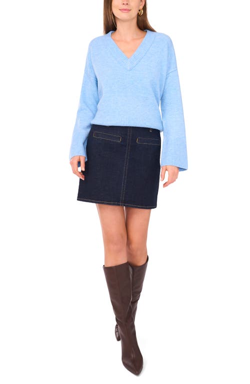 Vince Camuto High-low V-neck Sweater In Blue