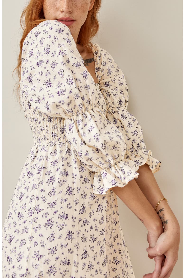 Hyland Smocked Puff Sleeve Dress, Alternate, color, GRACIE