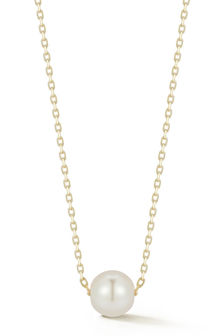 Cultured Pearl Pendant Necklace, Main, color, GOLD