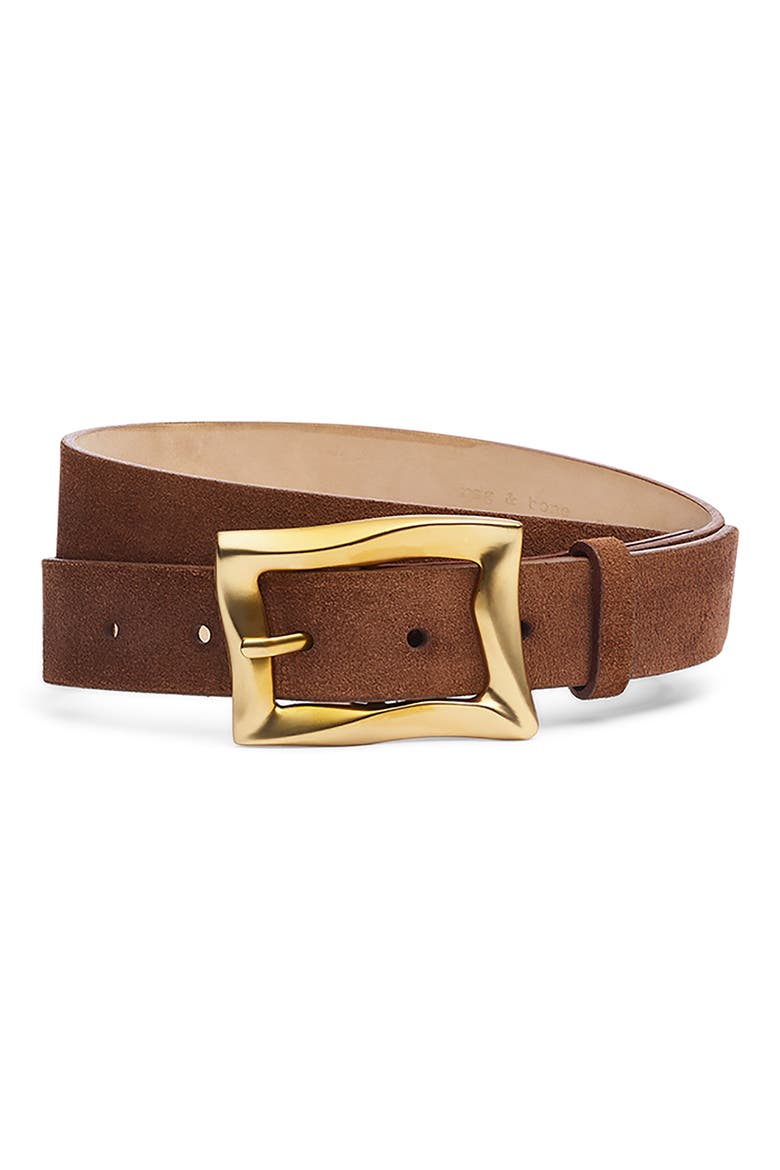 Waverly Leather Belt, Main, color, CHESTNUT SUEDE