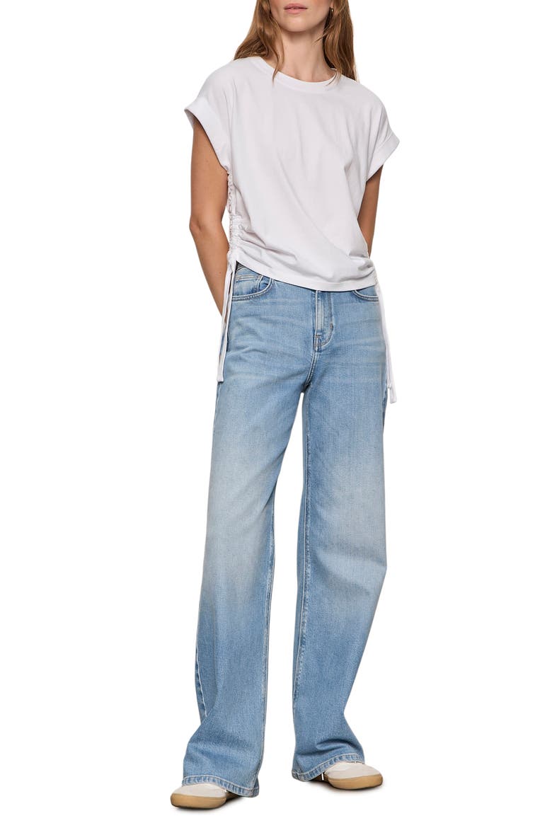 All Day Side Tie Organic Cotton Blend T-Shirt, Alternate, color, WHITE