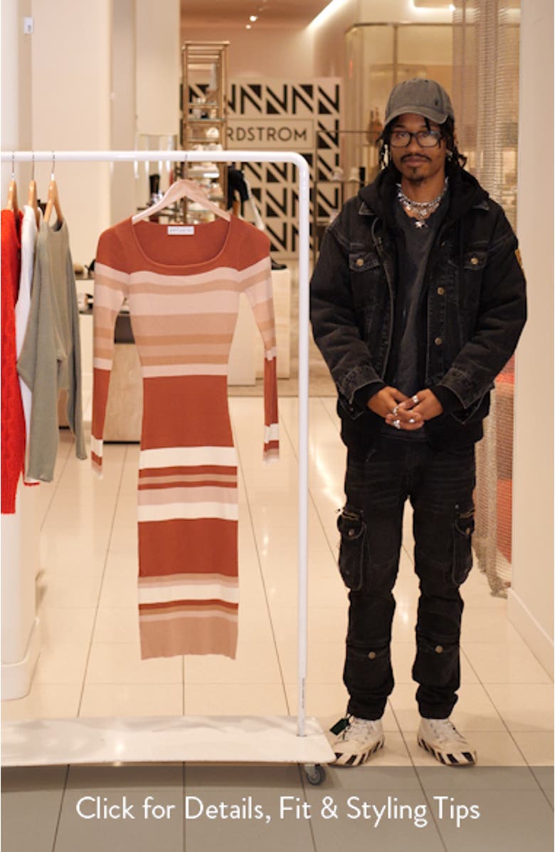 Colten Stripe Long Sleeve Rib Sweater Dress, sales video thumbnail