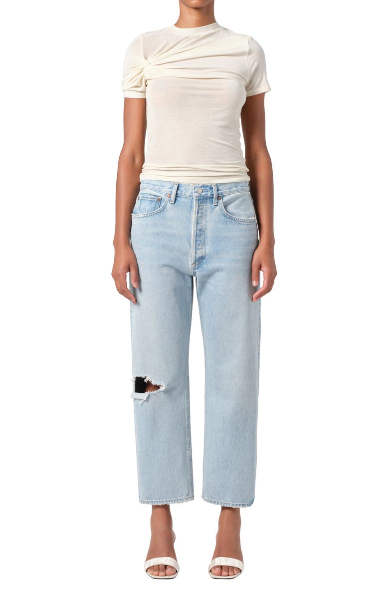 AGOLDE '90s Ripped Mid Rise Crop Relaxed Straight Leg Jeans, Alternate, color, Segment