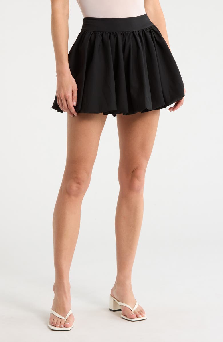 Alice + Olivia Agnes Bubble Hem Skirt, Main, color, Black