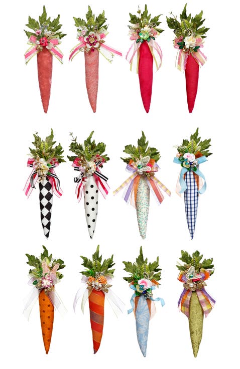 Jeweled Embellished Carrots, Set of  12
