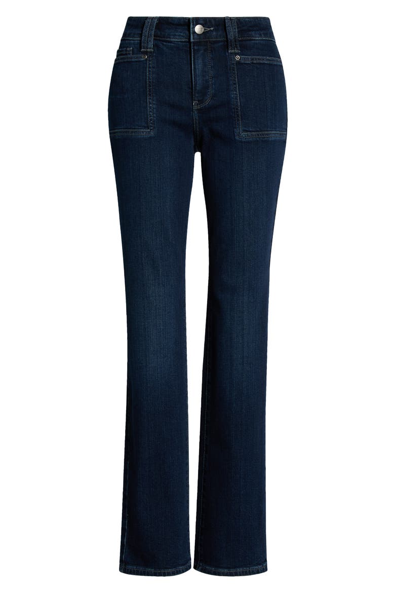 Marilyn High Waist Patch Pocket Straight Leg Jeans, Alternate, color, INK SKYLINE