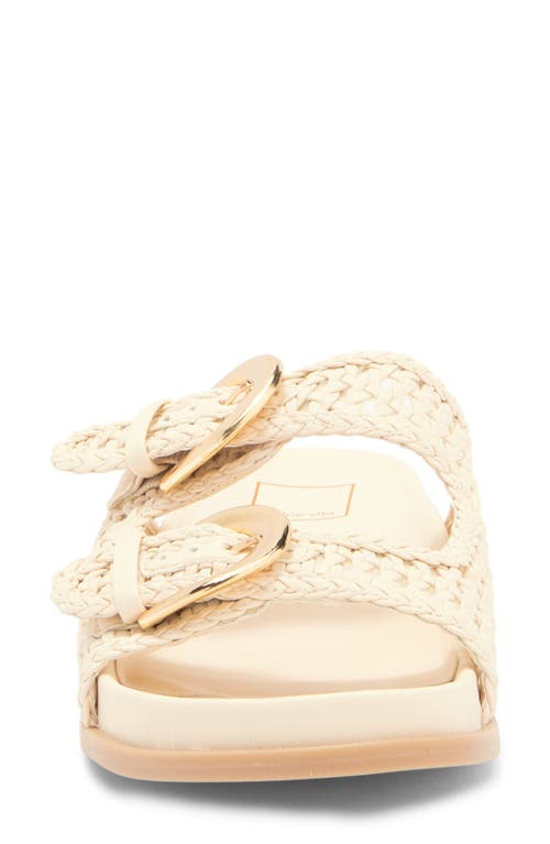 Dolce Vita Sensa Woven Double Strap Slide Sandal In Bone Stella
