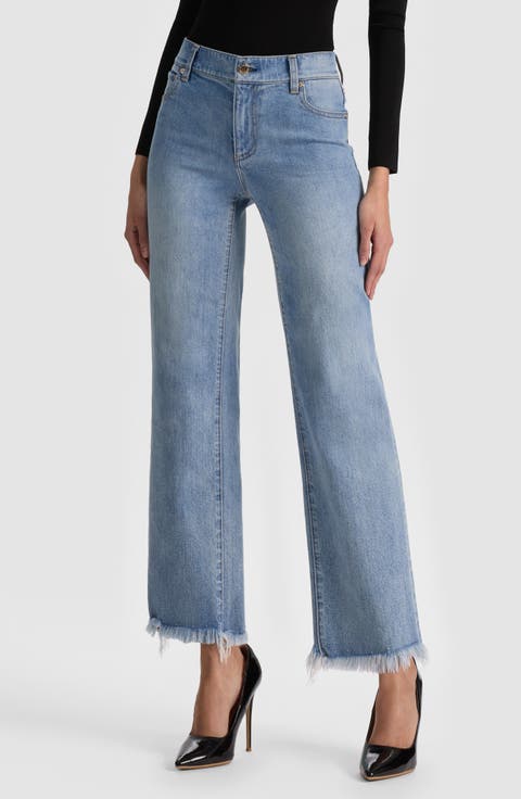 Fierce Raw Hem Slim Straight Leg Jeans (Erika Wash)