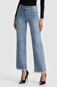 ALICE + OLIVIA Fierce Raw Hem Slim Straight Leg Jeans