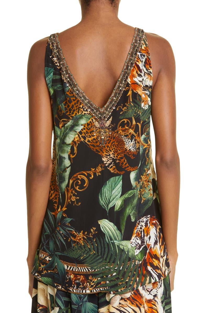 Camilla Easy Tiger Silk Pants, Alternate, color, 