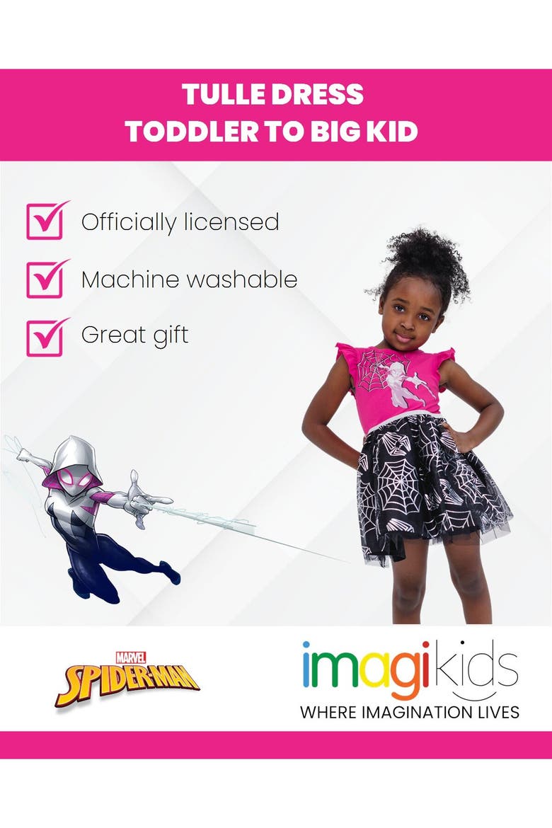 Spider-Verse Sleeveless Tutu Dress, Alternate, color, Ghost Spider Fuchsia