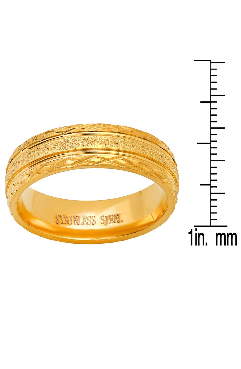 HMY JEWELRY 18K Gold Plated Textured Band Ring - Size 10, Alternate, color,