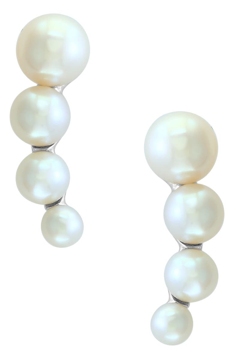 EFFY Sterling Silver 3mm-5.5mm Freshwater Pearl Drop Earrings, Main, color, 