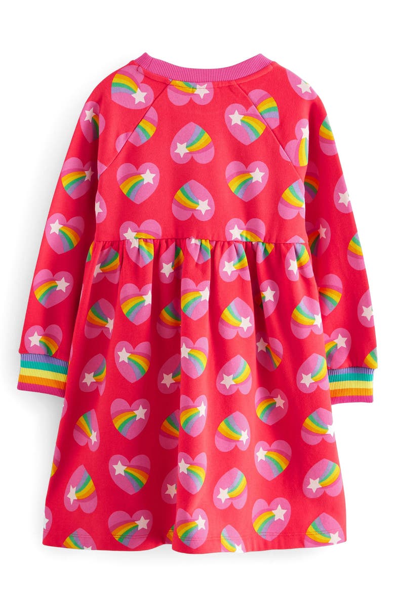 Little Bird Kids' Heart Print Long Sleeve Sweatshirt Dress, Alternate, color, Red