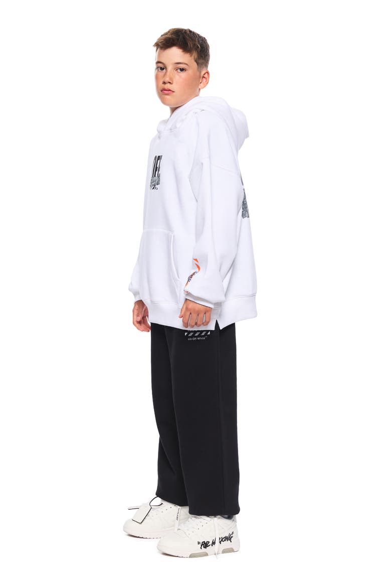 Kids' Active Duct Tape Graphic Hoodie, Alternate, color, WHITE