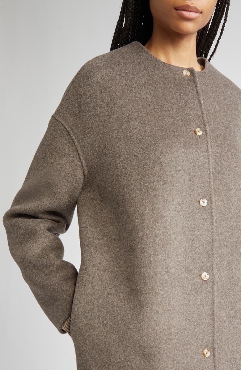 LOULOU DE SAISON Dunne Single Breasted Wool & Cashmere Coat, Alternate, color, Taupe Melange