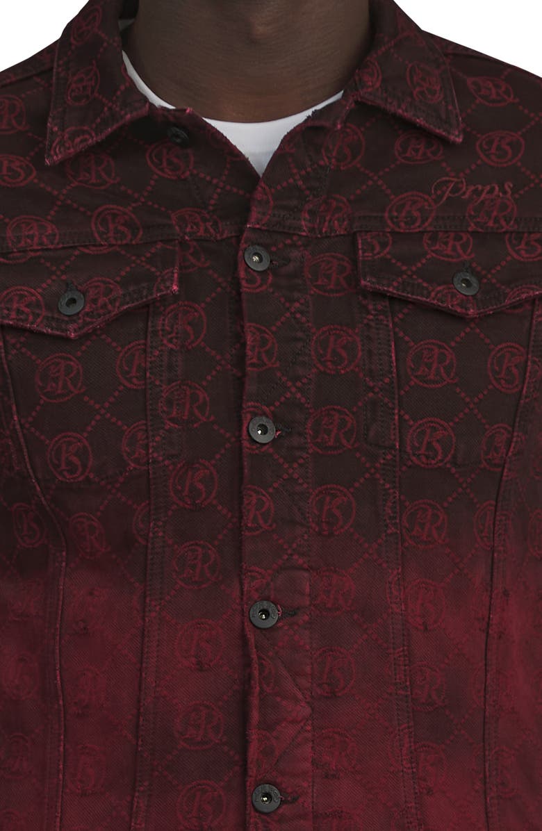 PRPS Purgatory Logo Denim Trucker Jacket, Alternate, color, 