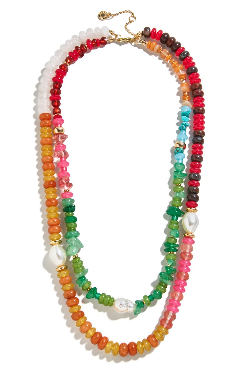 Harper Semiprecious Stone Layered Necklace, Alternate, color, WHITE MULTI