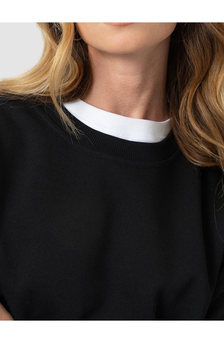 Saint + Sofia Victory Sweatshirt, Alternate, color, Black Cream/Beige Stripe