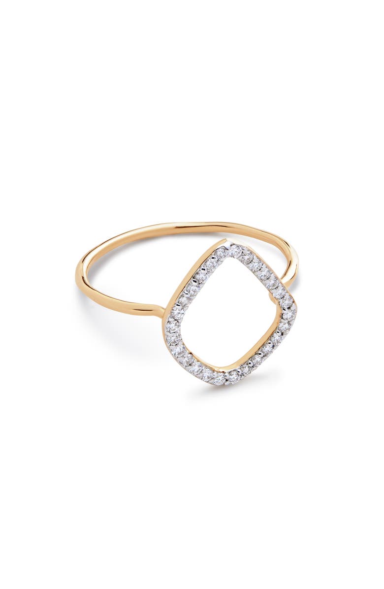 Monica Vinader Riva Lab Created Diamond Kite Ring, Main, color, Yellow Gold