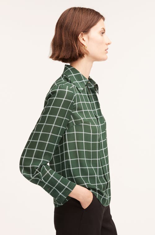 REBECCA TAYLOR REBECCA TAYLOR WINDOWPANE SILK PLEATED BLOUSE