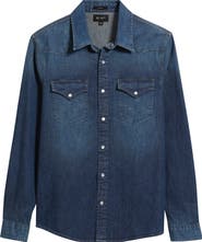 AG Huston Classic Fit Western Denim Snap-Up Shirt