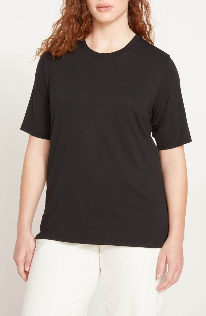 Universal Standard Maia Stovepipe Sleeve T-Shirt, Main, color, Black