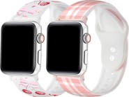Posh Tech Set of 2 Printed Silicone Watchbands